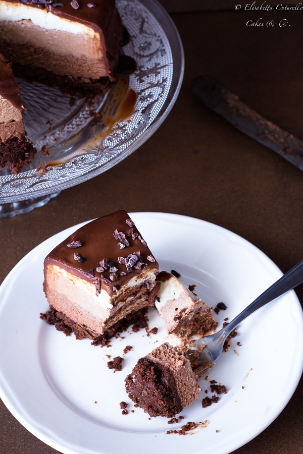 Cheesecake tris di cioccolato